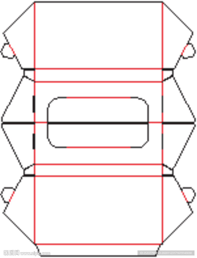 包装盒 刀版图 48A