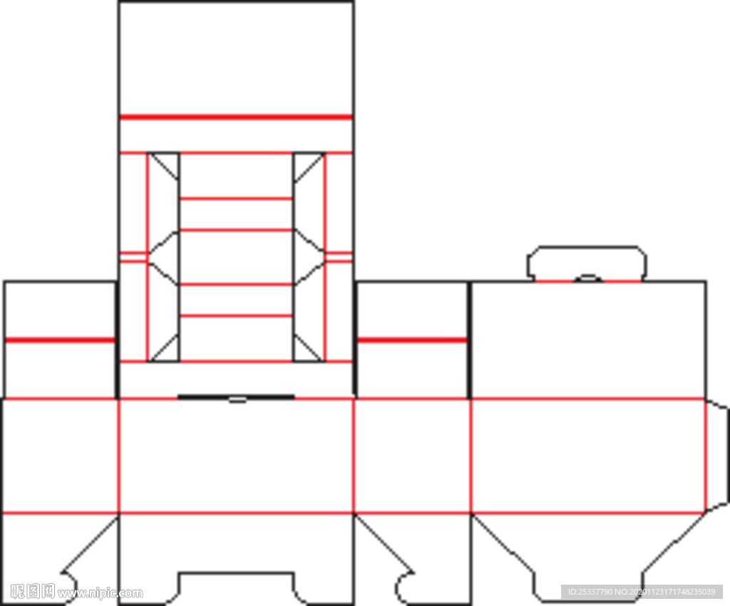 包装盒 刀版图 49A