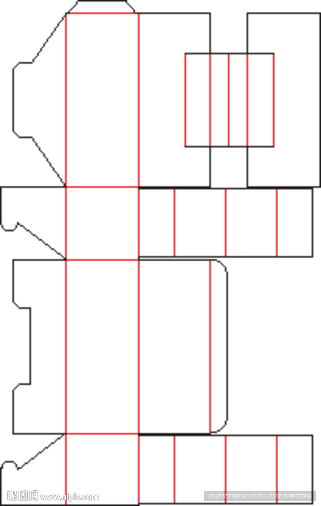 包装盒 刀版图 49B