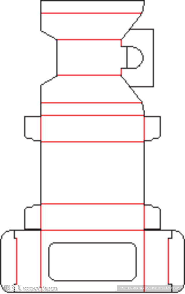 包装盒 刀版图 51A
