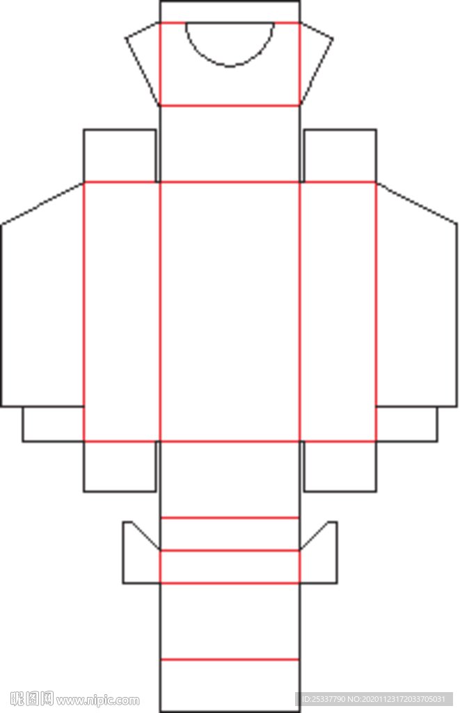 包装盒 刀版图 51B