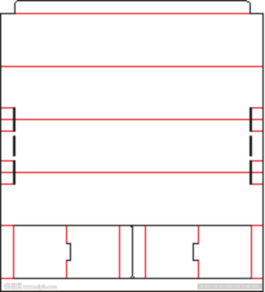 包装盒 刀版图 52A