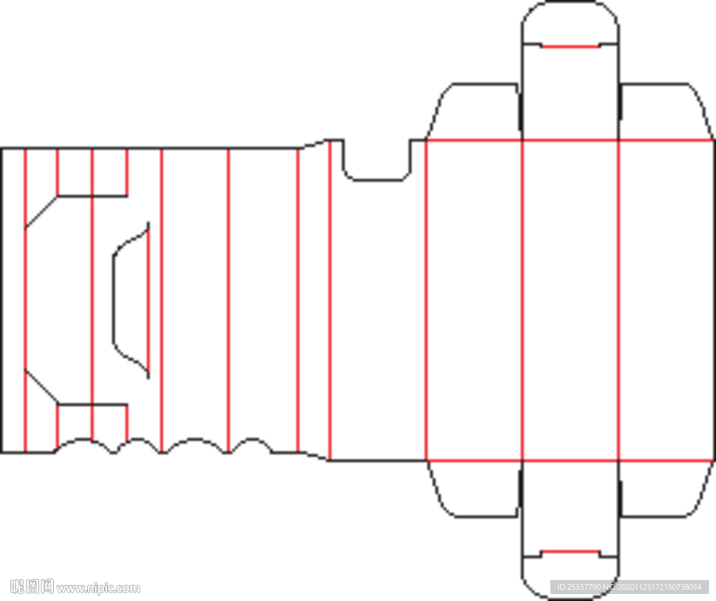 包装盒 刀版图 52B