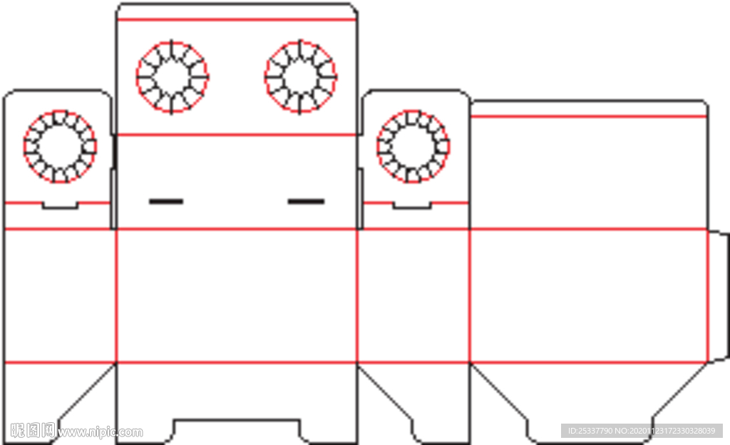 包装盒 刀版图 53A