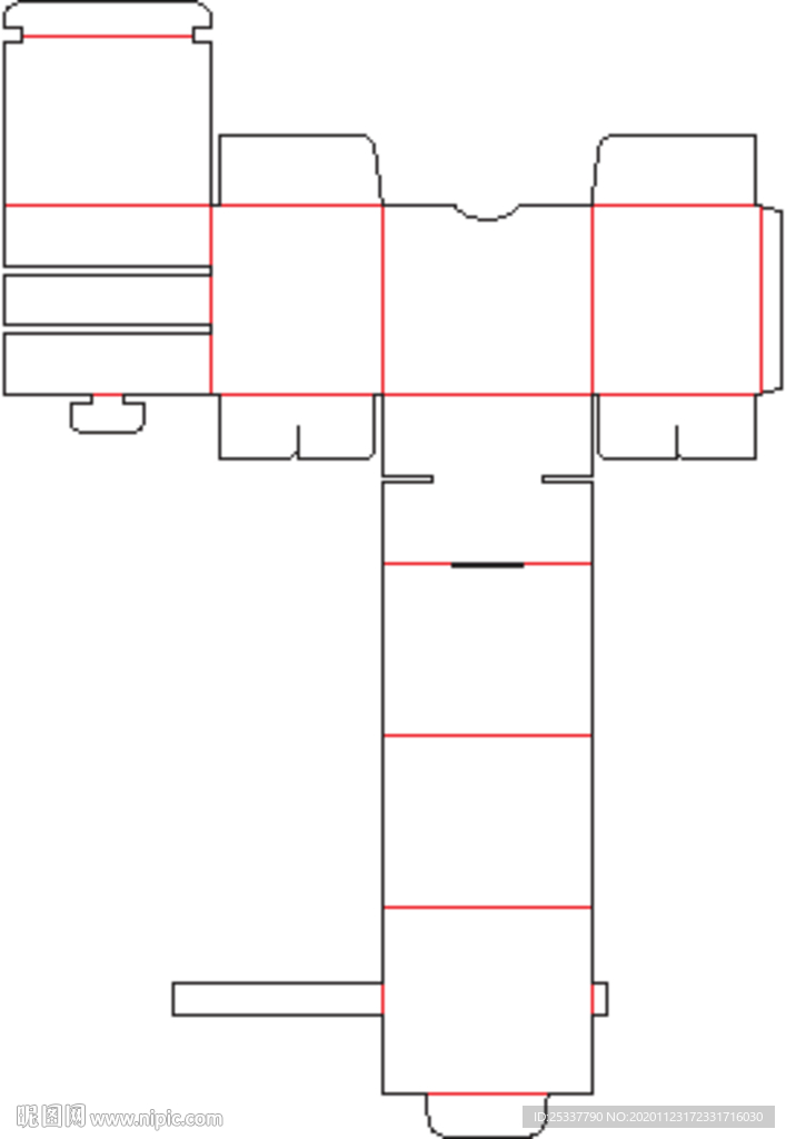 包装盒 刀版图 53B