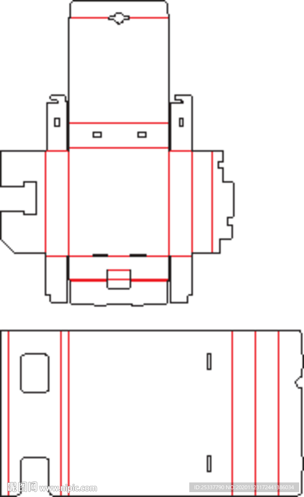 包装盒 刀版图 54A