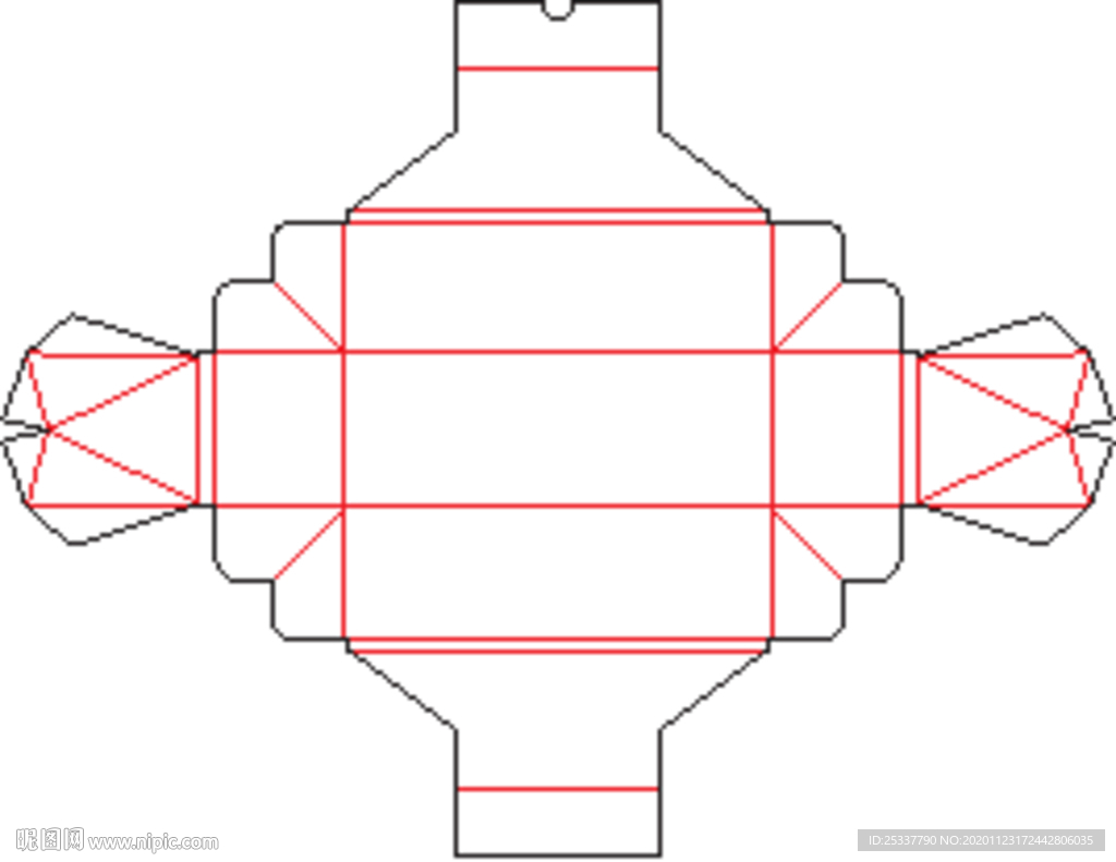 包装盒 刀版图 54B