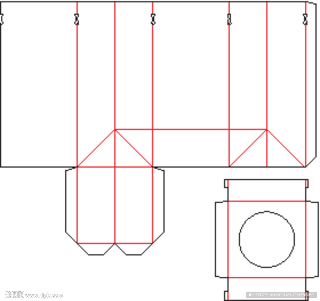 包装盒 刀版图 55A