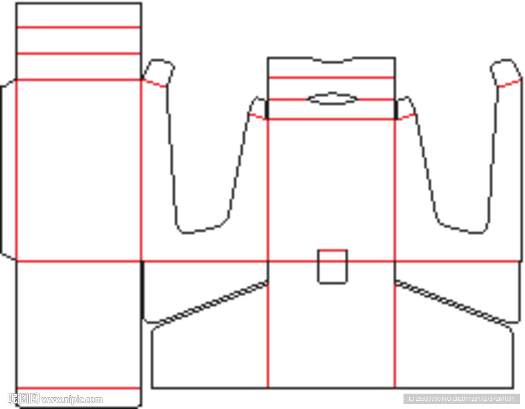 包装盒 刀版图 56A