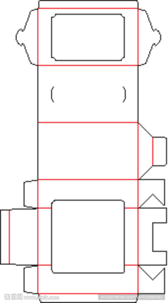 包装盒 刀版图 56B