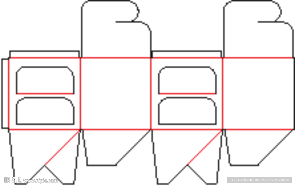包装盒 刀版图 57A