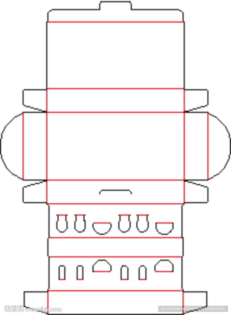 包装盒 刀版图 58B