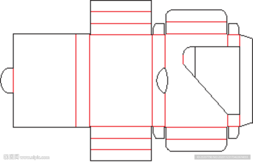 包装盒 刀版图 60B