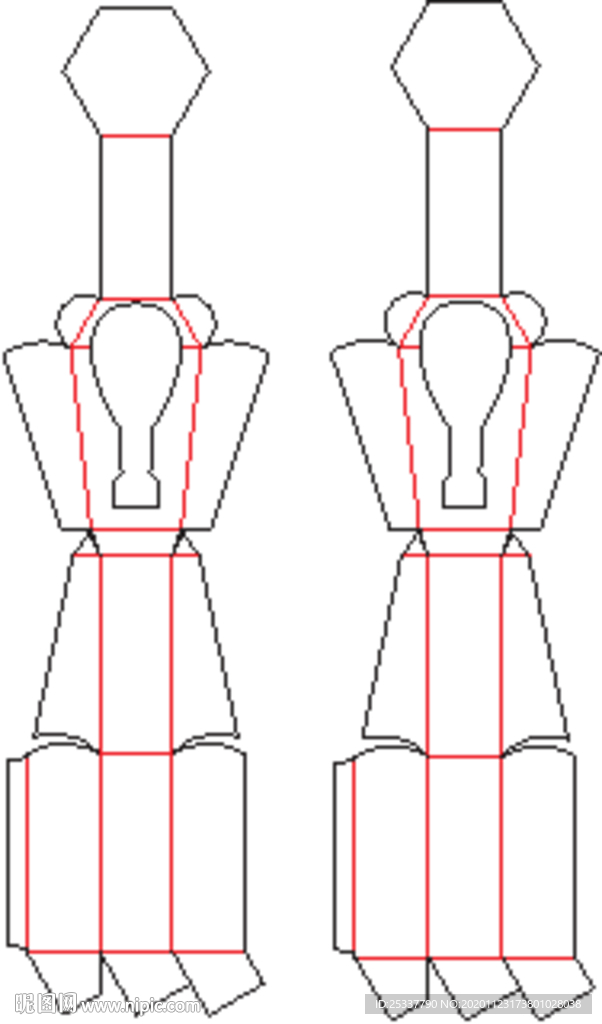 包装盒 刀版图 62A