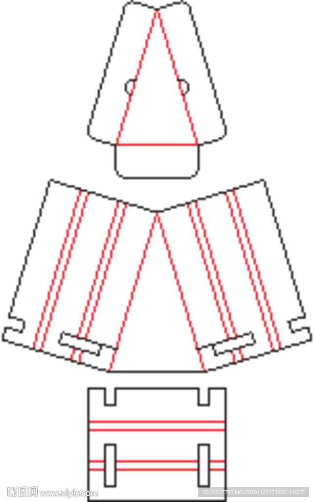 包装盒 刀版图 62A