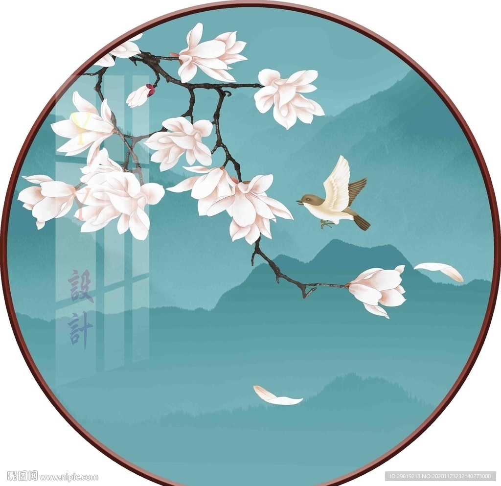 新中式花鸟装饰画图片