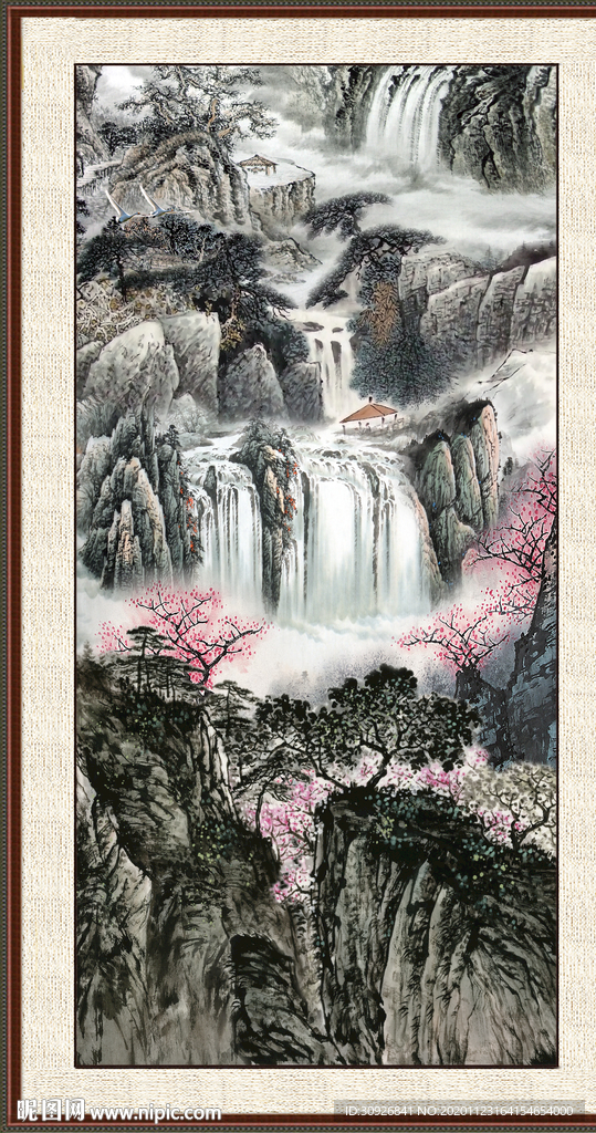 山水瀑布