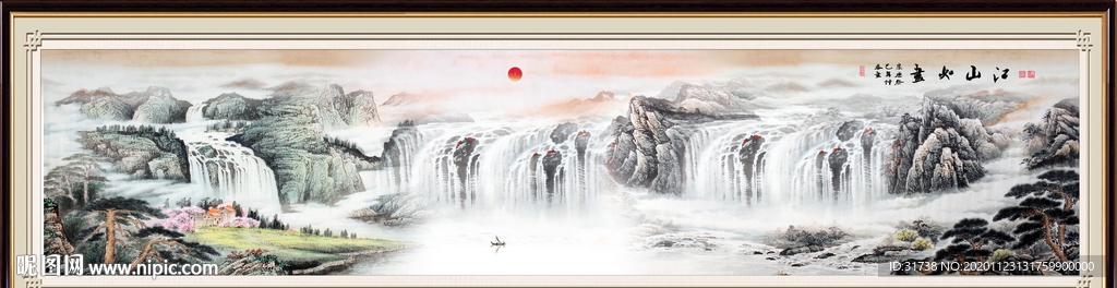 山水画水墨山水画意境山水画