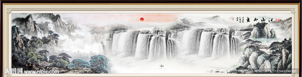 山水画水墨山水画意境山水画