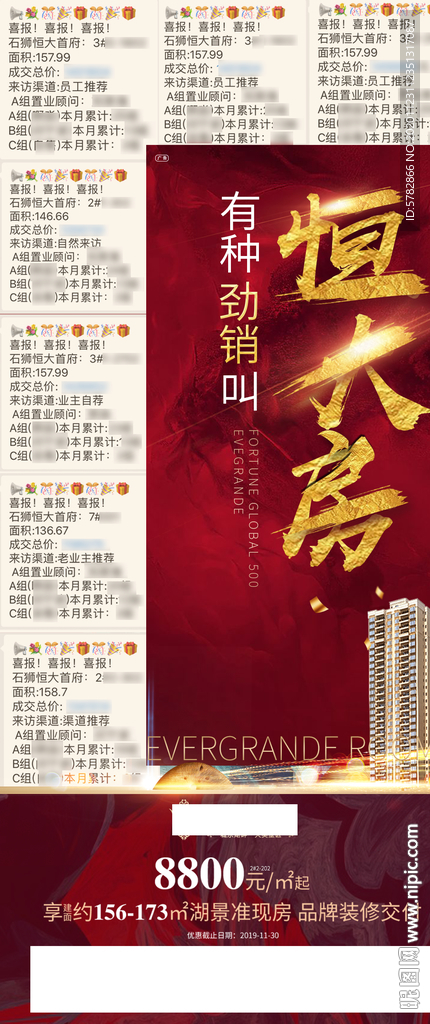 海报 飞机稿 恒大 地产 热销