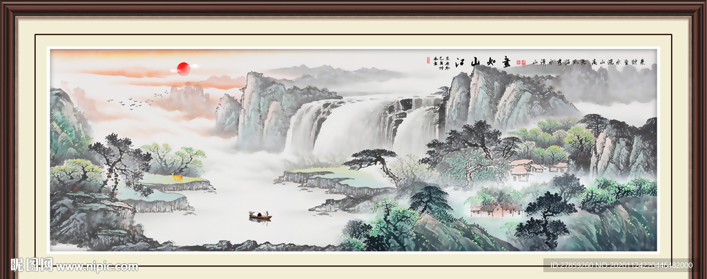 山水画水墨山水画意境山水画