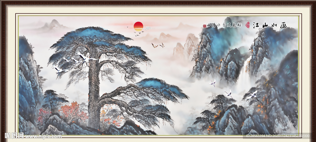 山水画水墨山水画意境山水画
