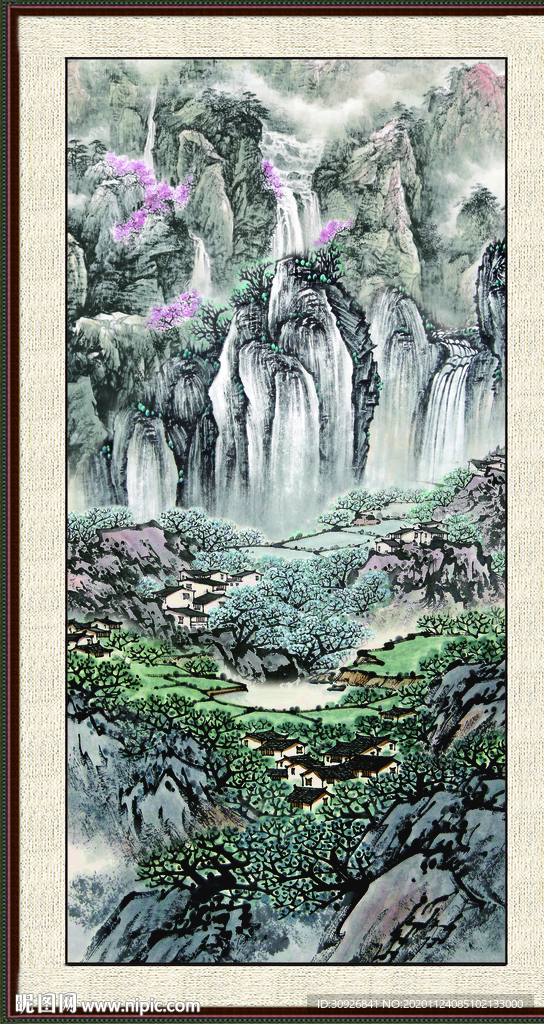 山水瀑布