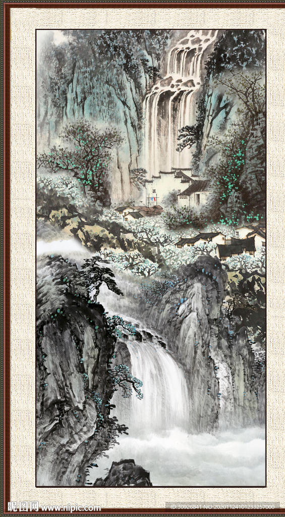 山水瀑布