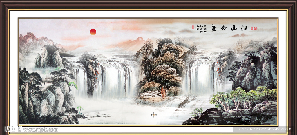 山水画水墨山水画意境山水画