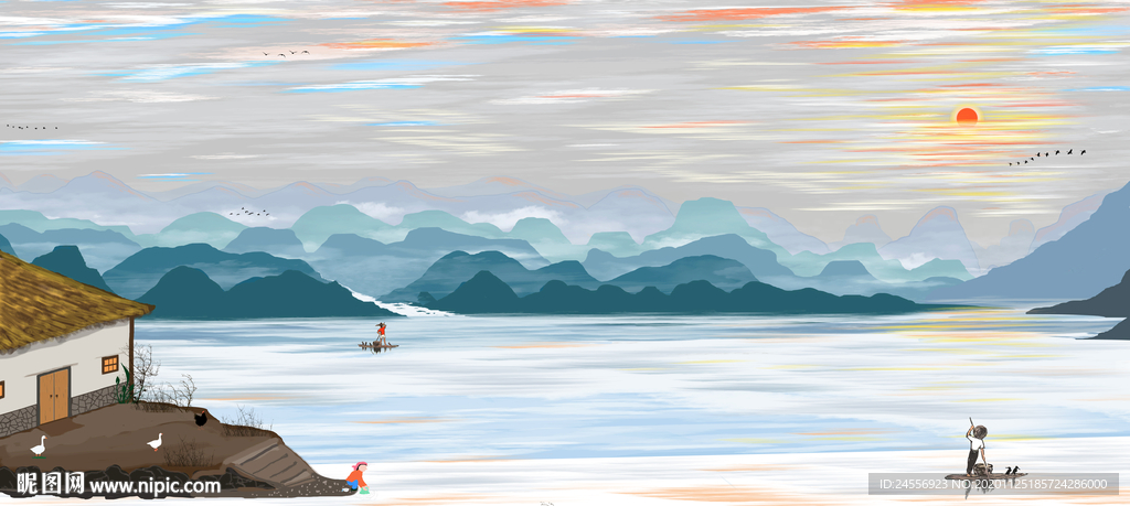 水墨山水画