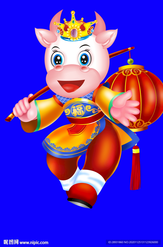 卡通牛牛年牛年门画牛年门贴