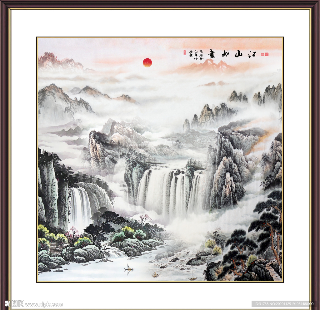 山水画水墨山水画意境山水画