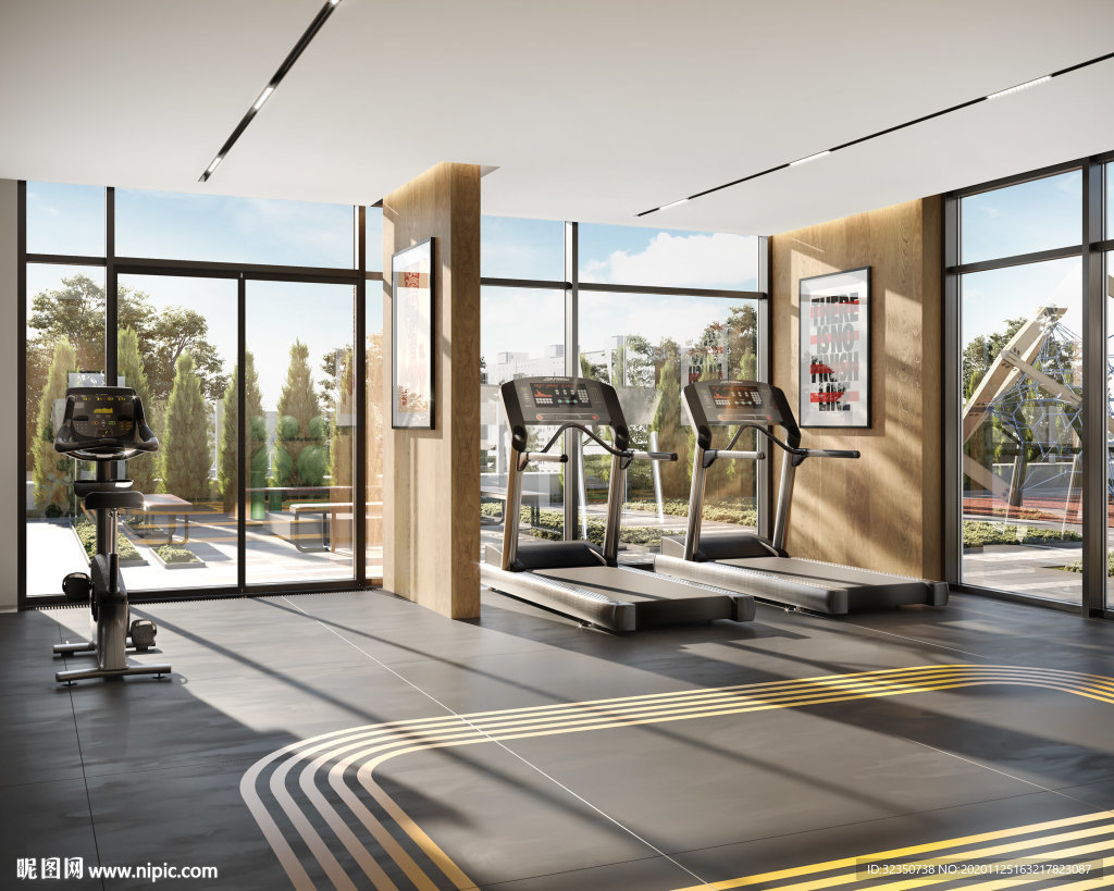 地产泛会所健身房