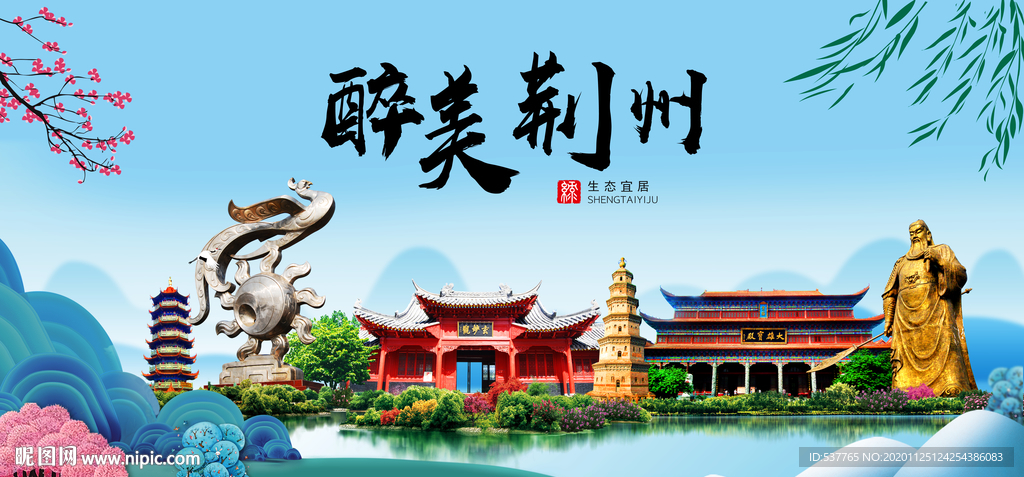 荆州大醉美魅力山水城市海报