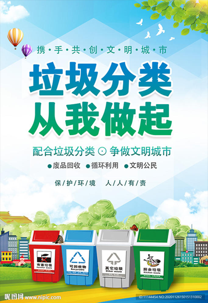 垃圾分类垃圾分类展板