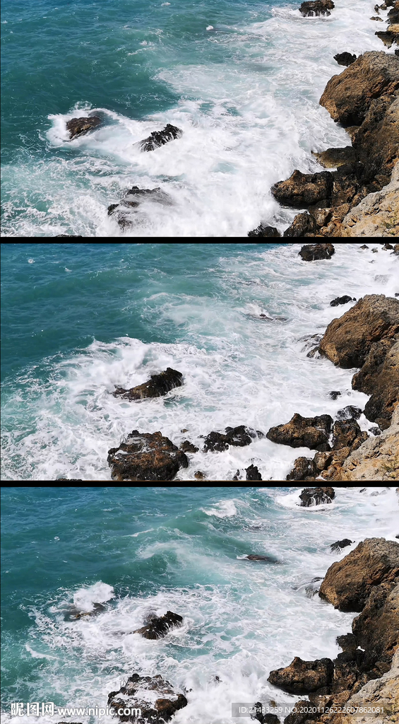 4K海浪拍打礁石视频素材