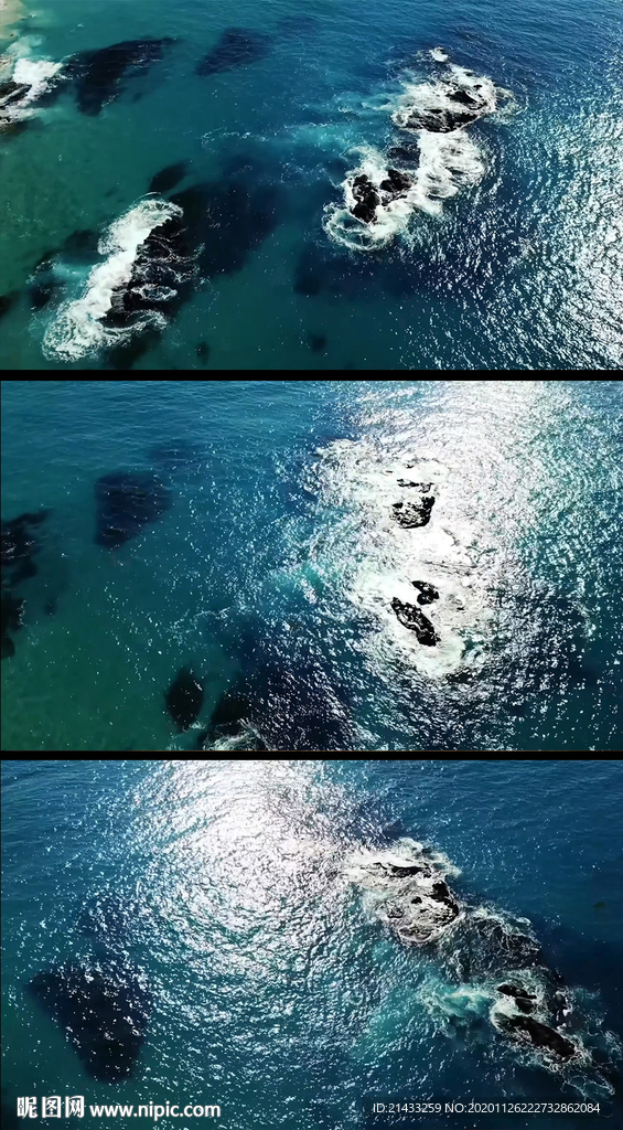 4K航拍海浪礁石实拍视频素材