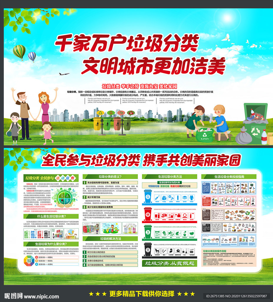 垃圾垃圾分类垃圾分类展板