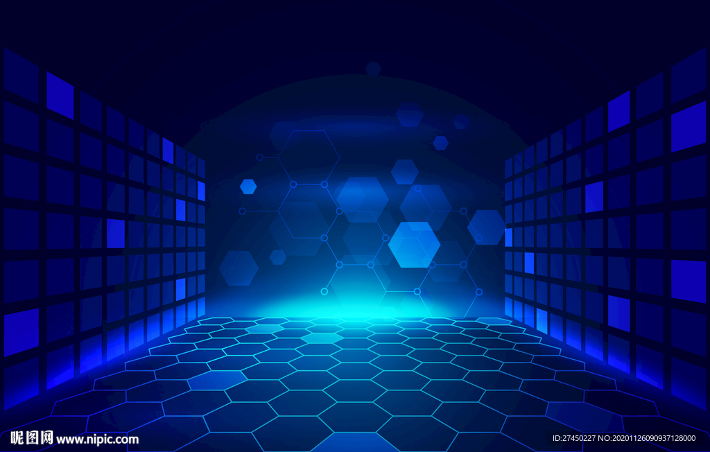 蓝色科技走廊