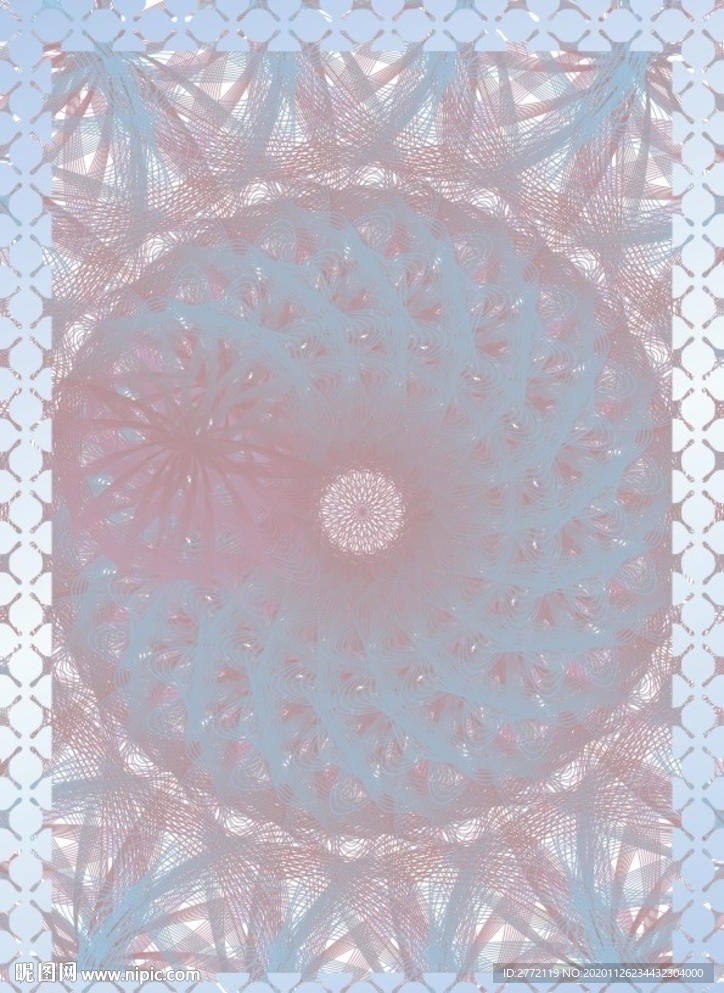 蓝紫 花样证书纹