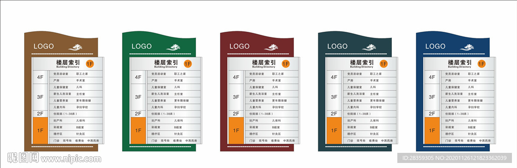 楼层牌 楼层指引 科室指示牌