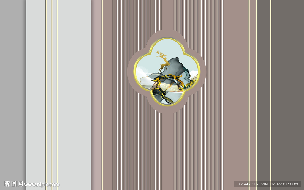 轻奢新中式组合背景墙