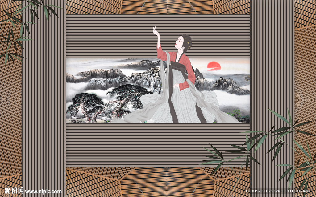 轻奢新中式组合背景墙