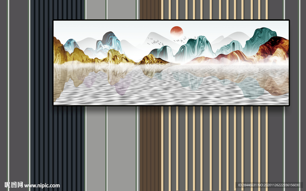 轻奢新中式组合背景墙