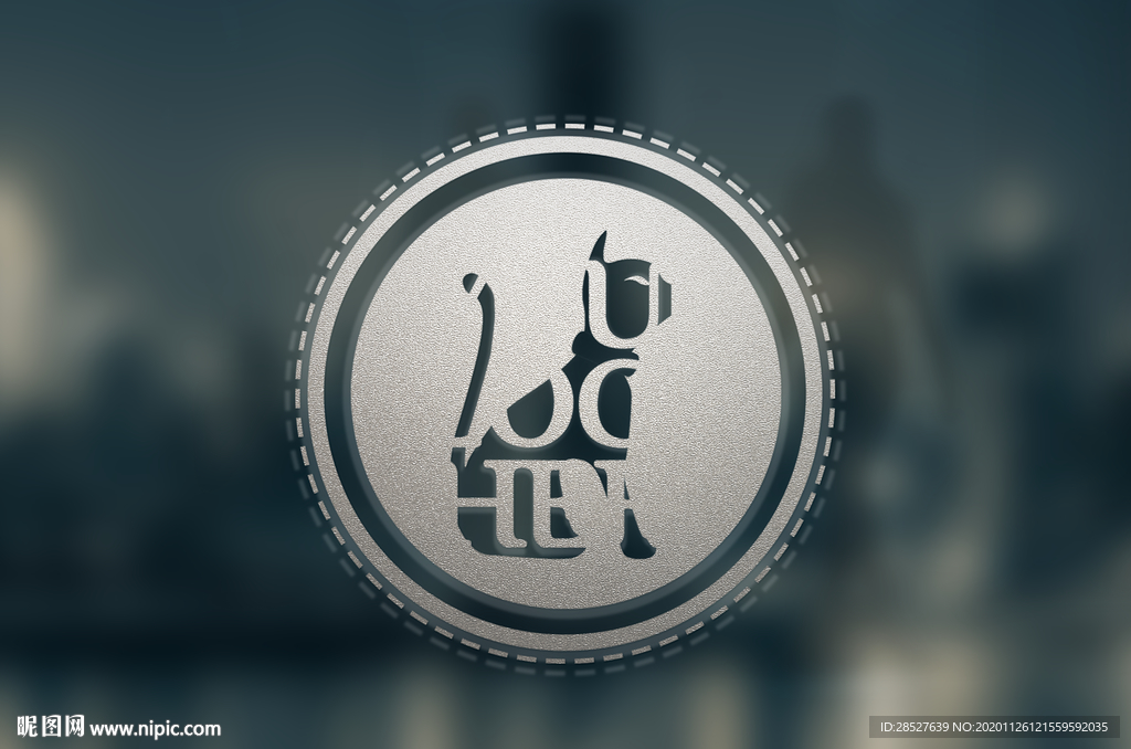 品牌logo玻璃贴纸样机
