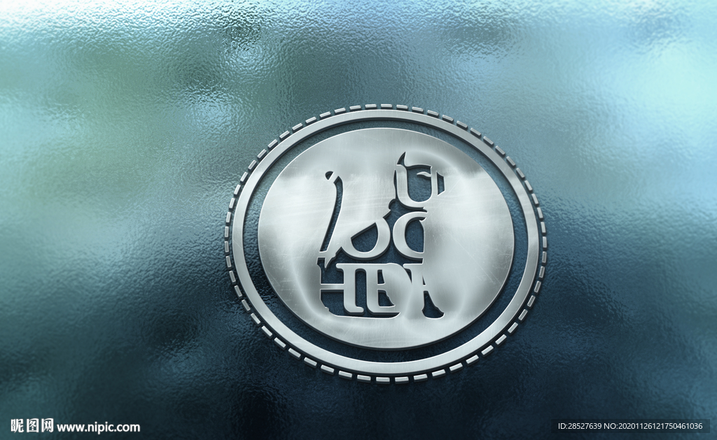 在毛玻璃上的品牌logo样机
