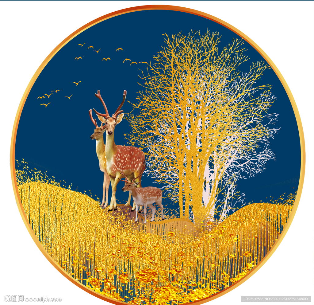 原创圆型晶瓷装饰画壁画