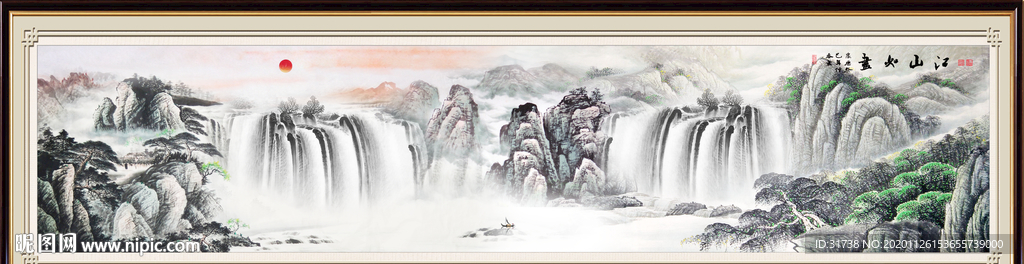 山水画水墨山水画意境山水画