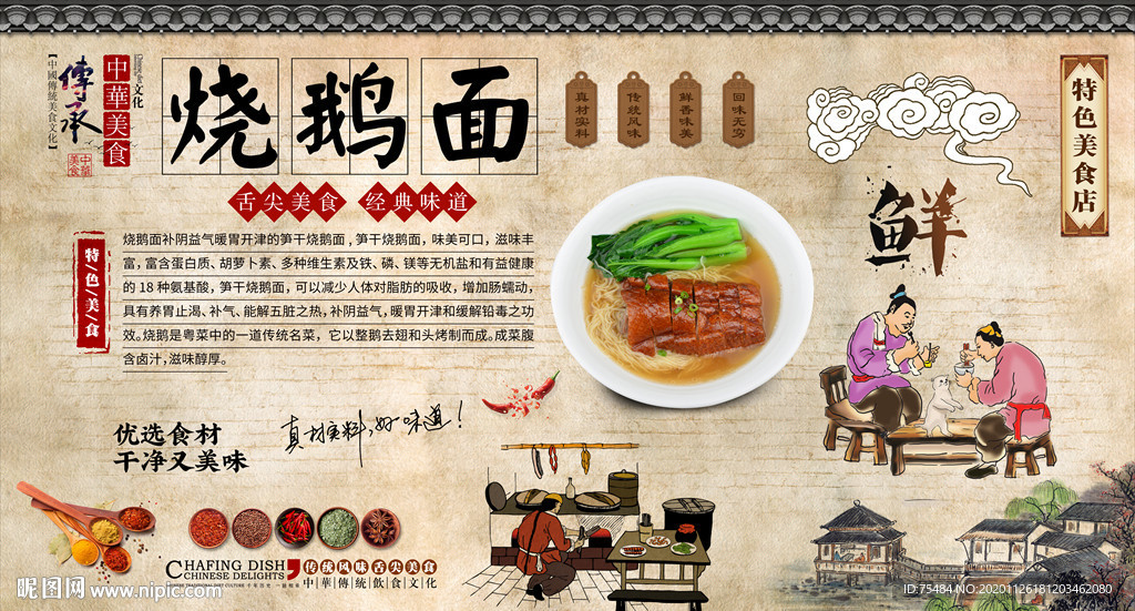 烧鹅面背景墙