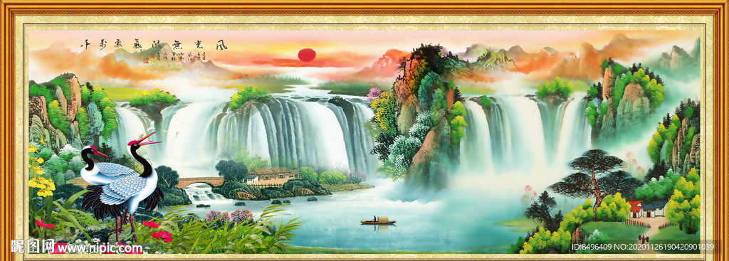 山水画水墨山水画 意境山水画